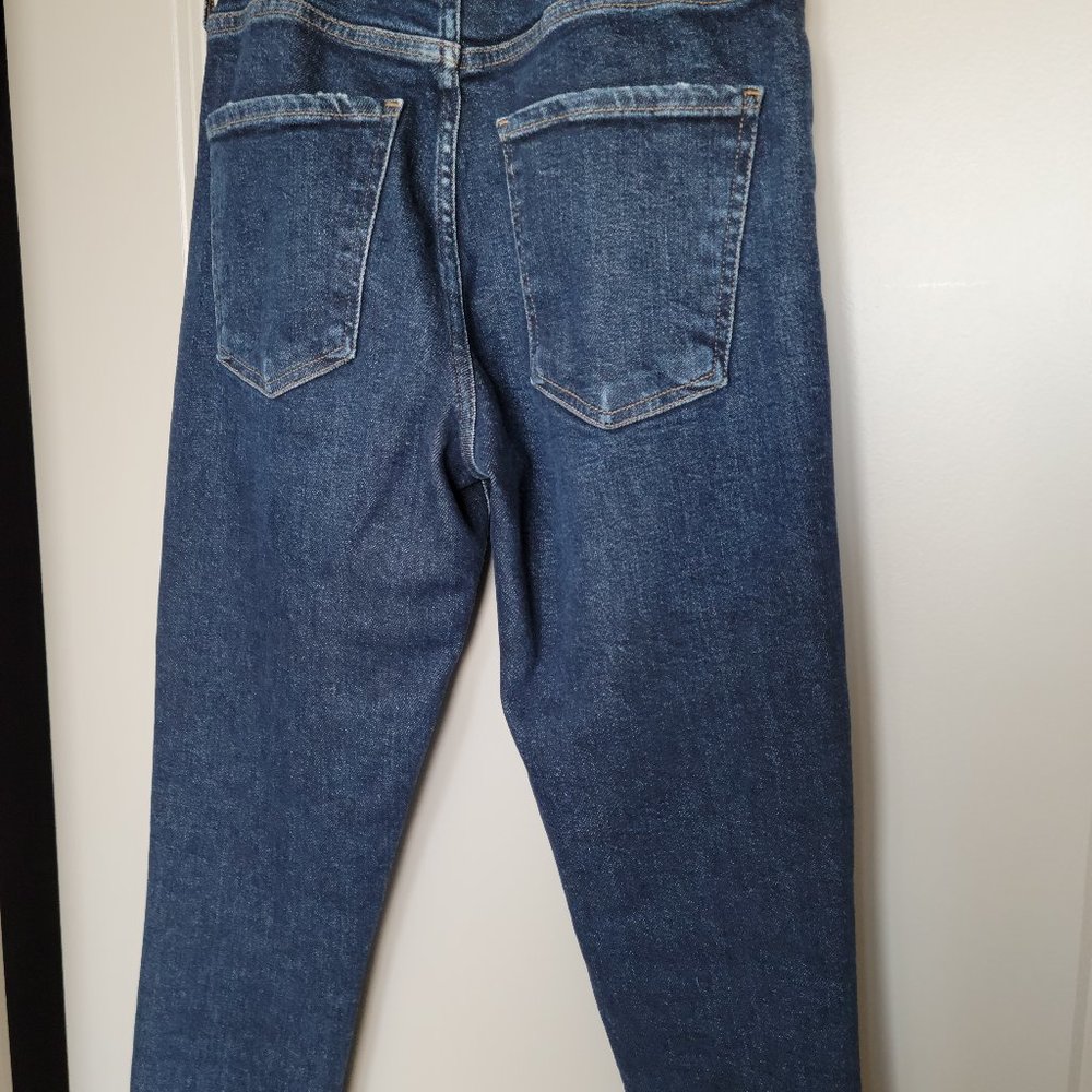 Agolde Sophie Ankle Jean, finished hem, dark blue,  Sz 25